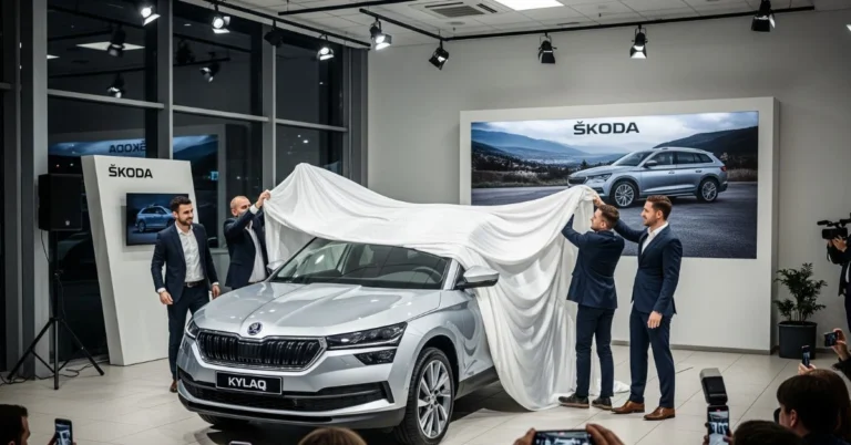 स्कोडा Kylaq SUV का फ्रंट व्यू